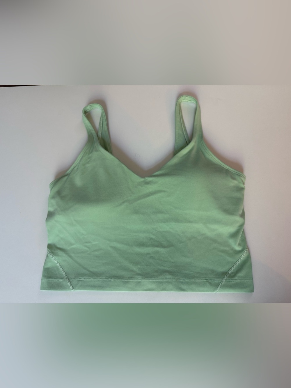 Lululemon Mint Green Tank Crop Top with Built in Sports Bras - Size 8